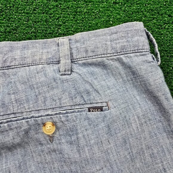 Polo Ralph Lauren Shorts Mens 42 Blue Chino Chambray Golf Classic Fit Preppy - Picture 8 of 8